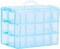 Craft Storage Organizer,Hot Wheels Case,Sewing Box,3-Tier Plastic Organizer Box with Dividers, Storage Containers for Organizing Art Supplies, Fuse Beads,Washi Tape, Kids Toy,Blue